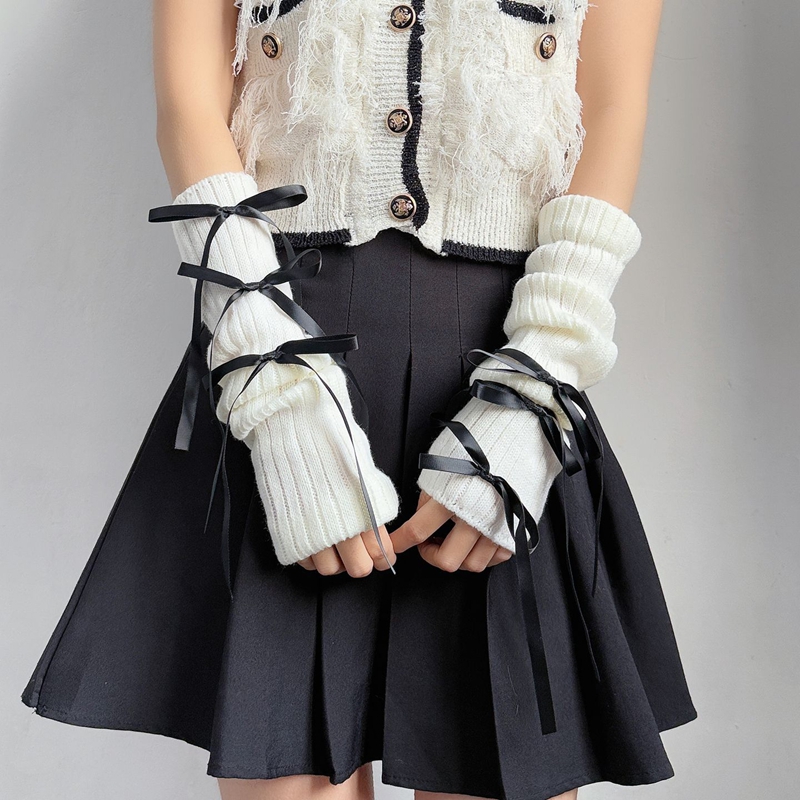 Милые вязаные теплые перчатки  – обзор и цена Fingerless Glove Knit